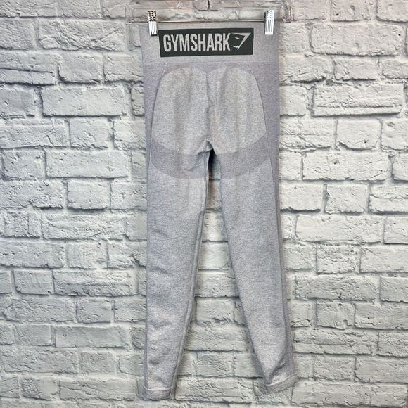Gymshark Women Light Gray Flex High Waist Compression Leggings Spellout Sz Small - Picture 3 of 15